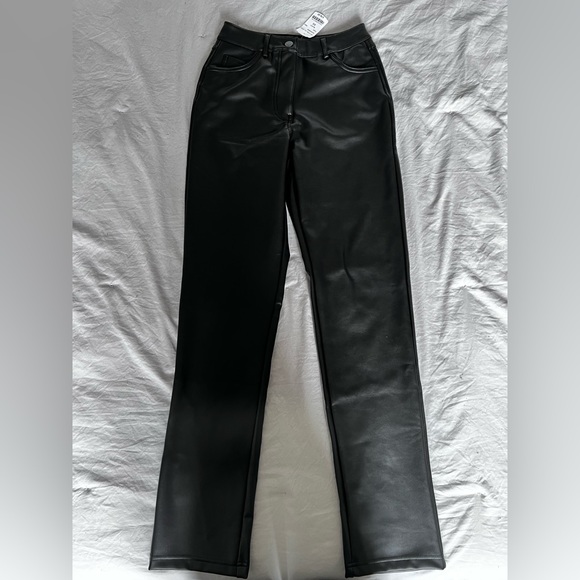 Mendocino faux leather slim/straight pants. - Picture 1 of 3